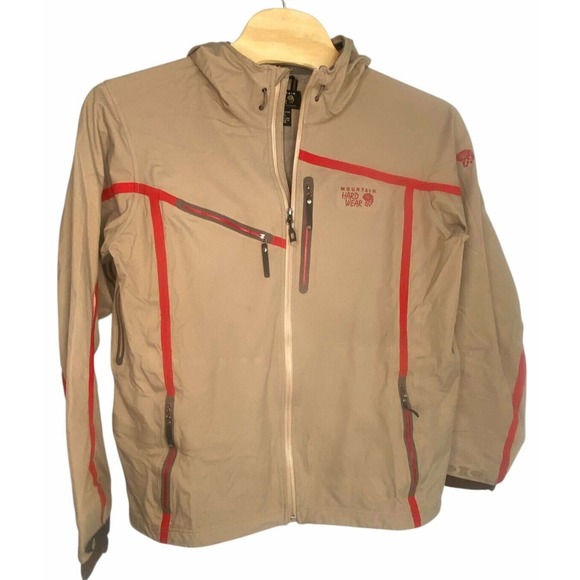 Mountain Hardwear Conduit Synchro Tan Red Ski Shell Jacket Mountain Hardwear Conduit Synchro Tan Red Ski Shell Jacket